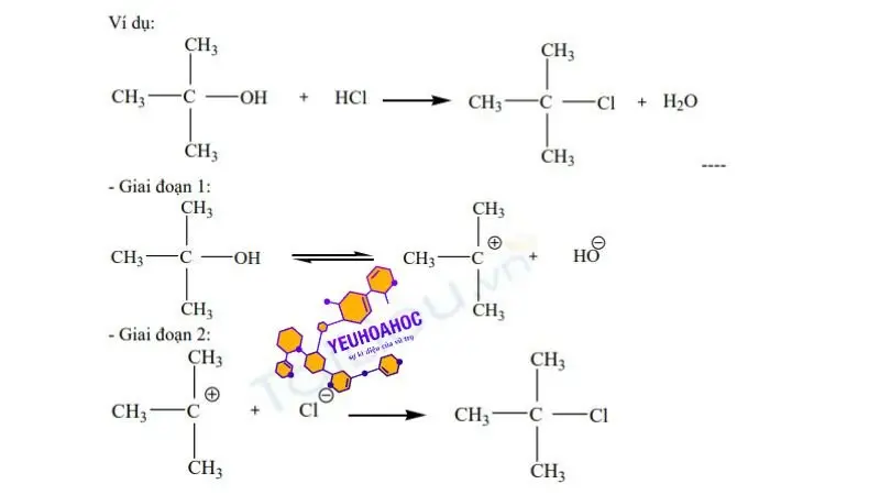 Ví dụ phản ứng thế SN1