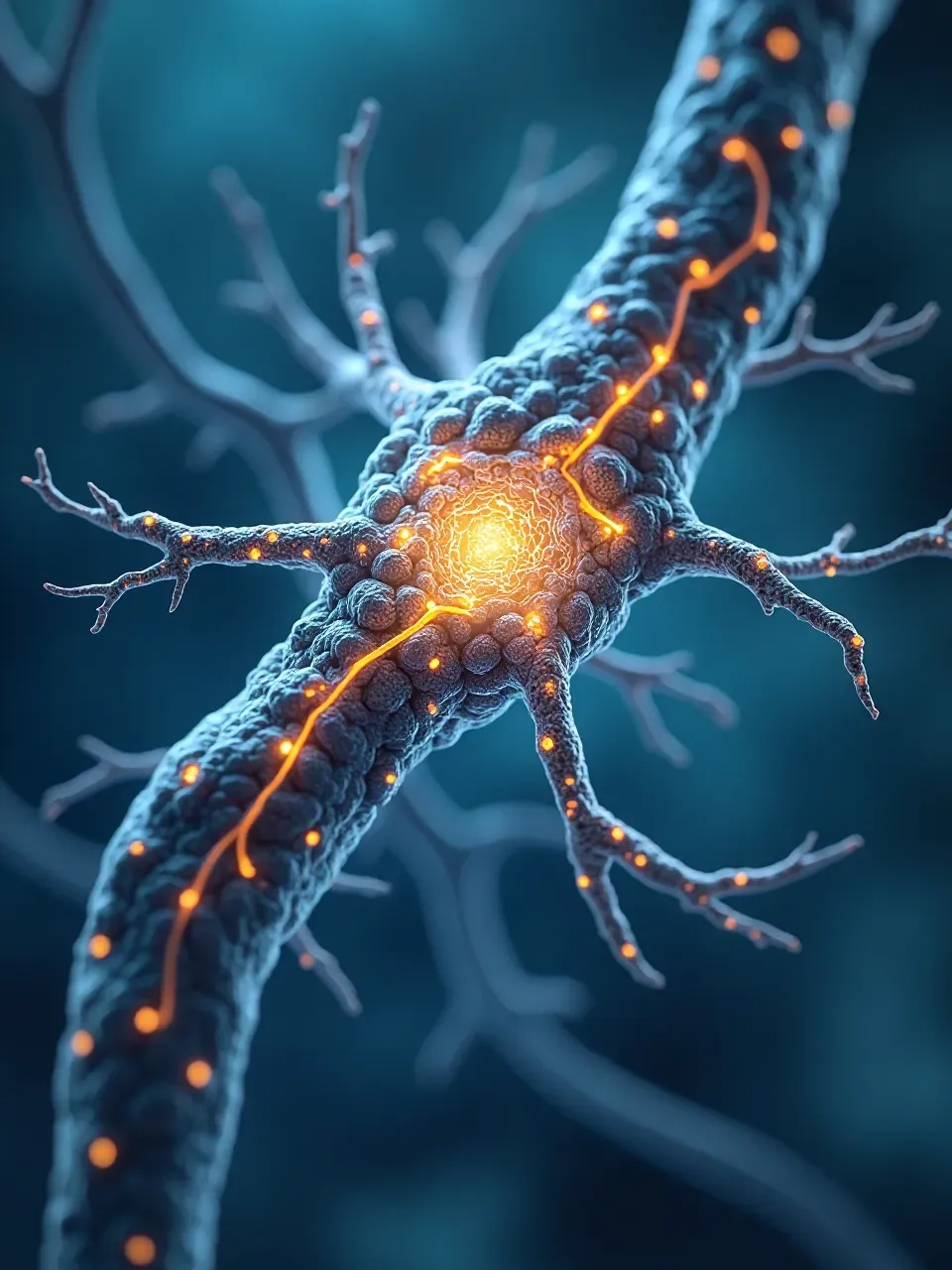 Sợi trục nơ-ron thần kinh kéo dài để dẫn truyền xung lực